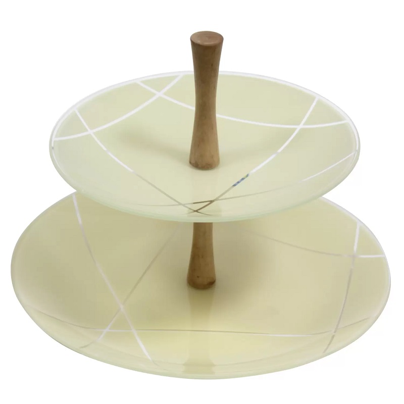 Фруктовница 20/26см Контур 2-х ярус.кругл.(дер.св.) шмп. 85-002 1 цв. (подар. упак.)